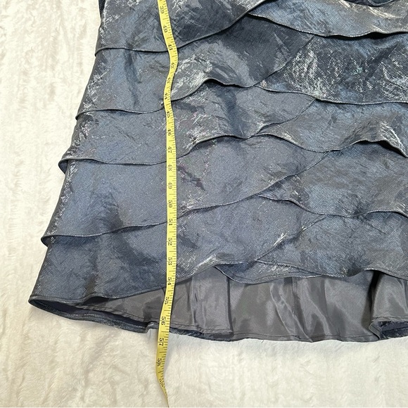 Adrianna Papell Occasions Long Formal Shutter Pleated Rayon Blend Gown Dress - Picture 7 of 9